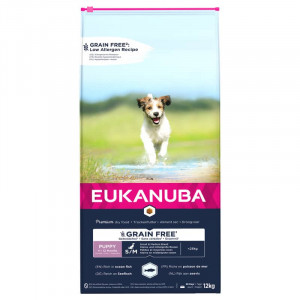 EUKANUBA DOG PUPPY SMALL GRAIN FREE sausā barība kucēniem Zivis 12kg